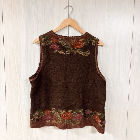 100% Alpaca Peruvian Connection Brown Button Up Vest - Picture 3 of 9